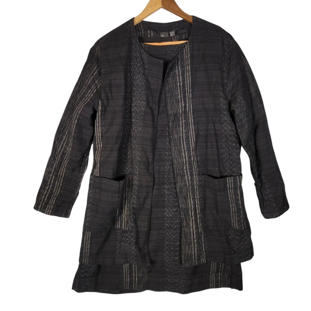 Eileen Fisher Project Dress And Jacket Set Size Medium Black Textured Weave - Picture 2 of 14